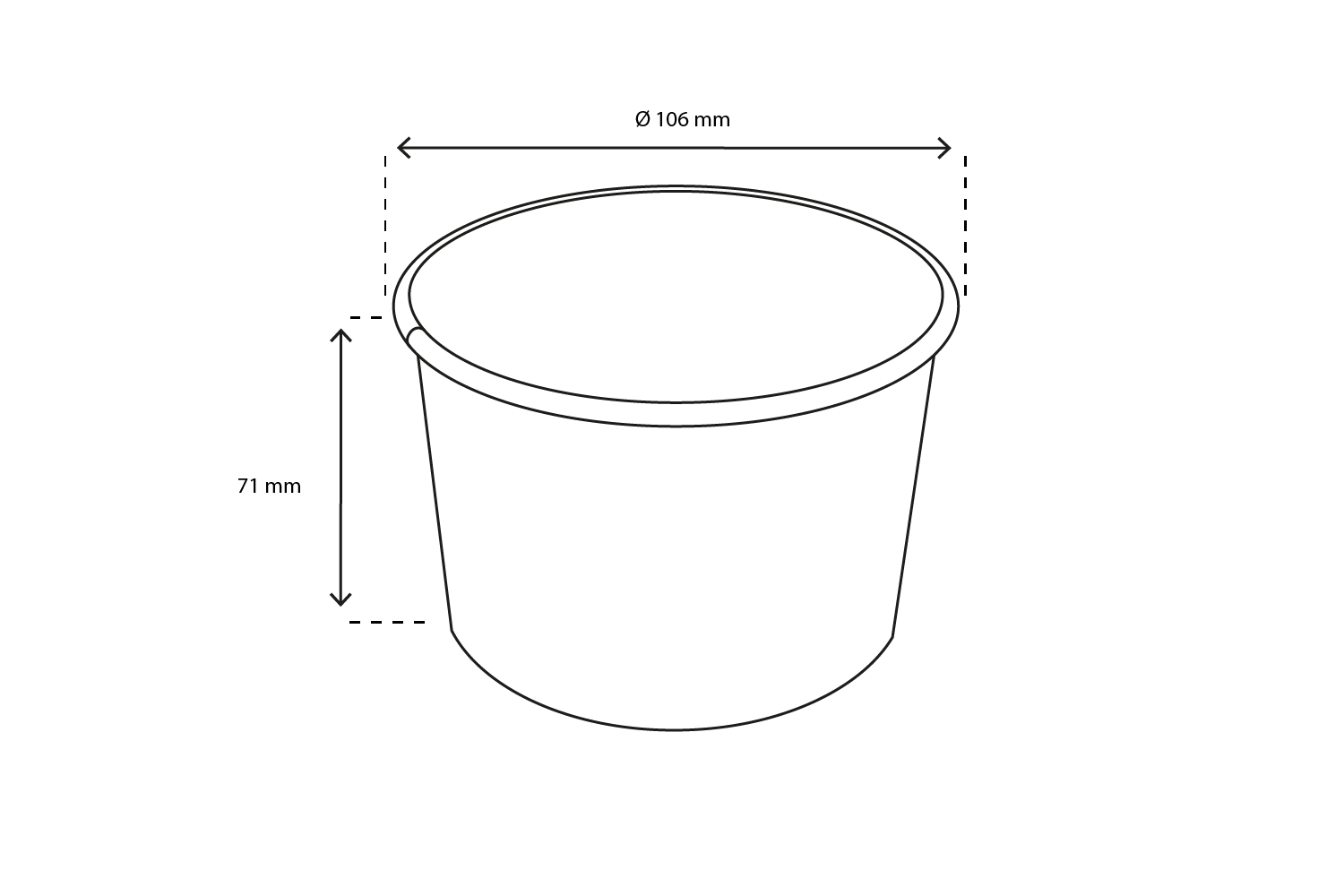 IJsbeker 360ml Ø106mm 12oz karton GELATO