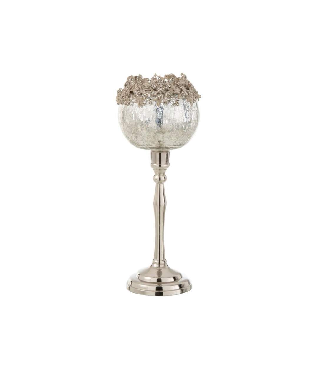 Paris Prix - Photophore Sur Pied En Métal bijou 33cm Argent