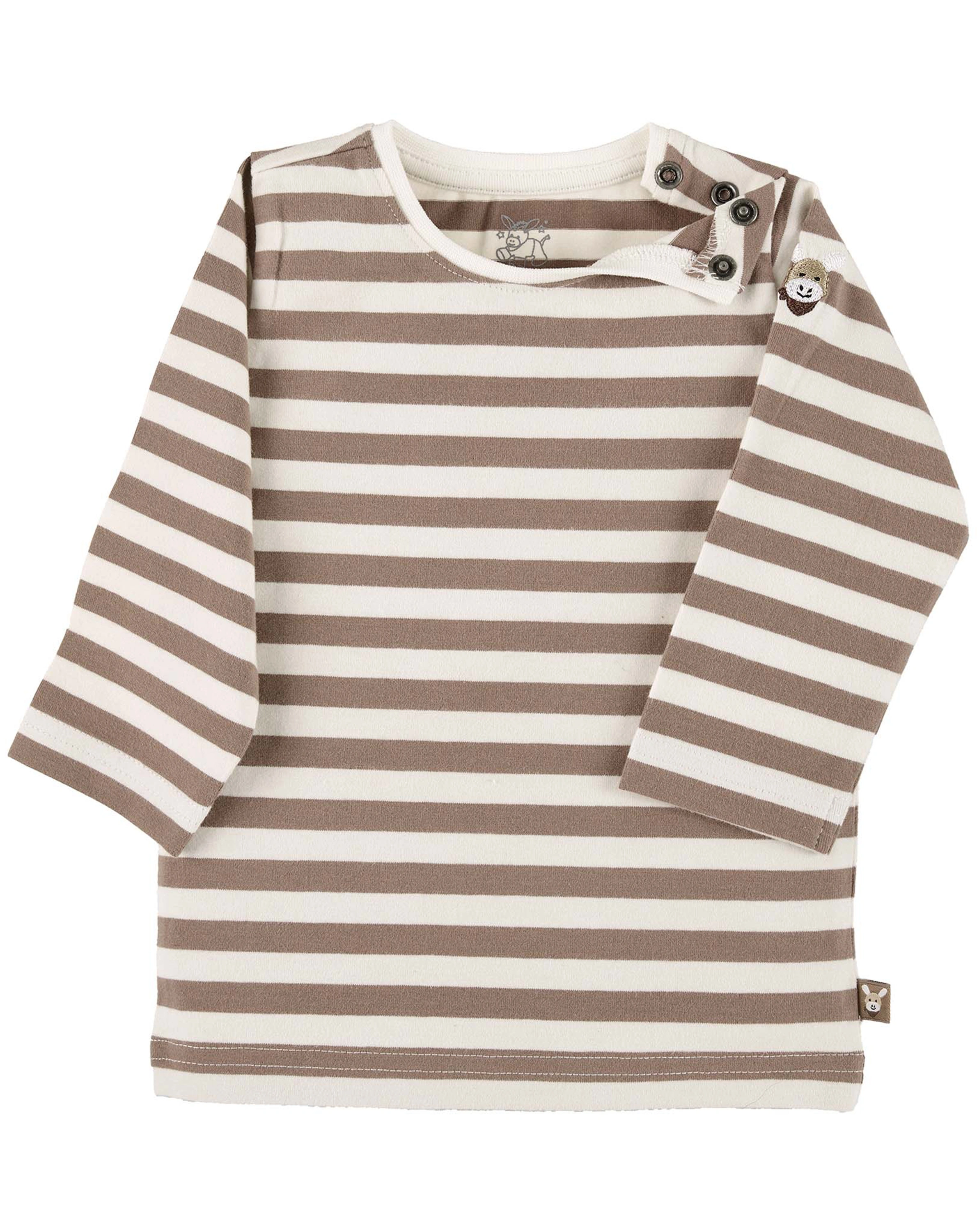 Langarmshirt EMMI gestreift in braun/beige