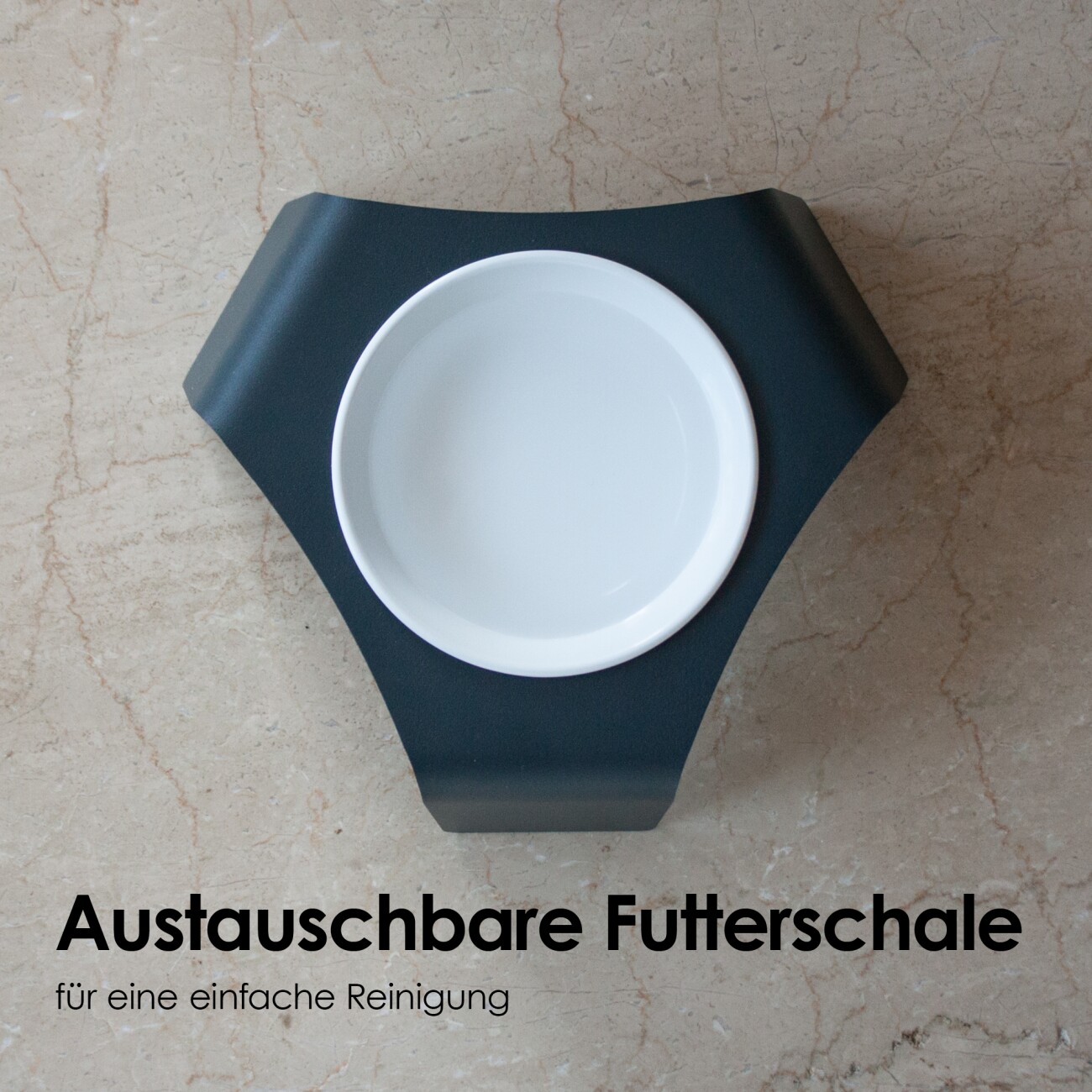 LucyBalu DELI Katzennapf erhöht / Melamin (1 Stück) anthrazit