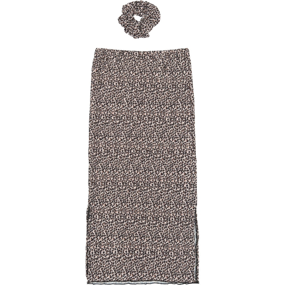 Køb The New Feather Gray AOP TNPet Long Pleat Nederdel