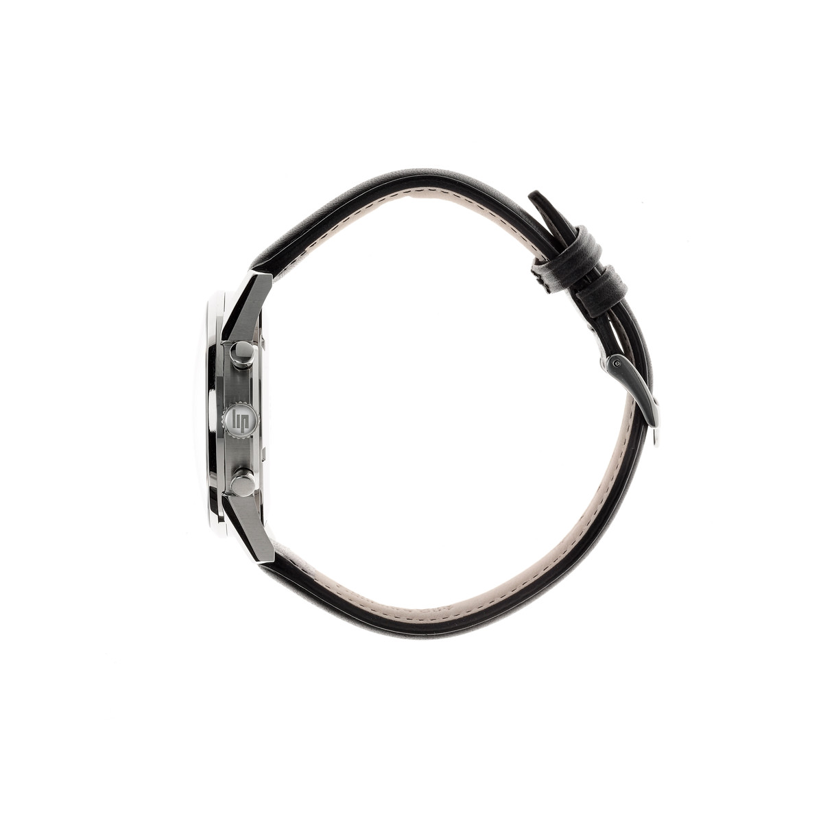 Montre Lip homme chronographe acier cuir noir