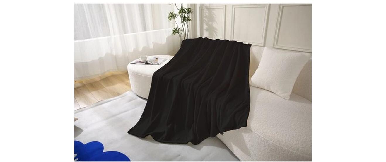 Decke Shiny 150 x 200 cm, SchwarzFlanelldecke, 100% Polyester