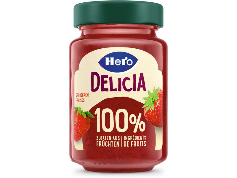 Hero Brotaufstrich Delicia Erdbeer 280 g Süsser Fruchtaufstrich mit Erdbeeren