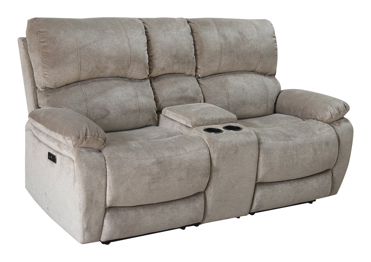 Denver 2-seter TV sofa Tekstil Slowly Beige. Med midtkonsoll, elektrisk regulering