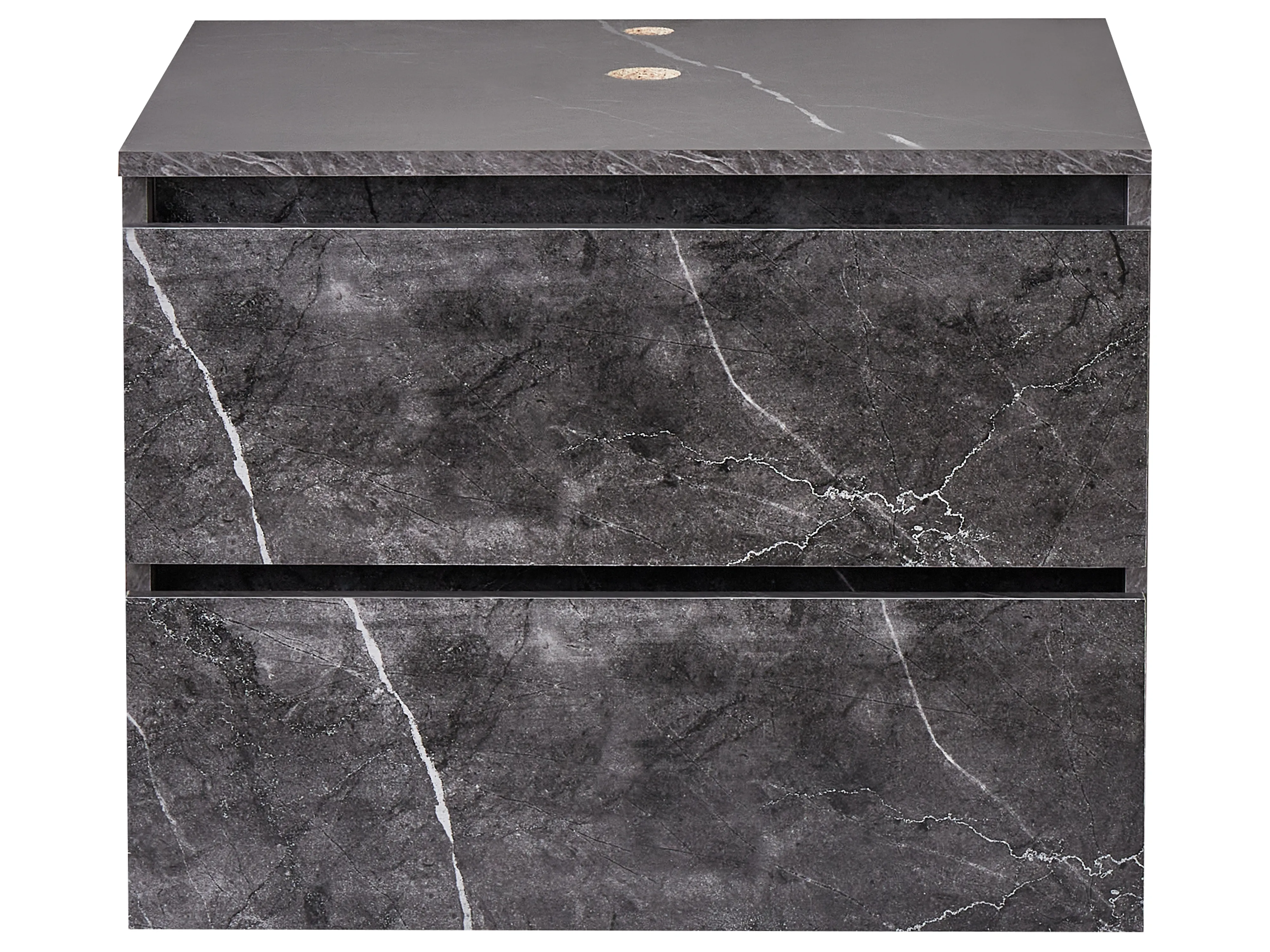 Wandgemonteerde wastafelkast SERRA 60 cm Zwart marmer