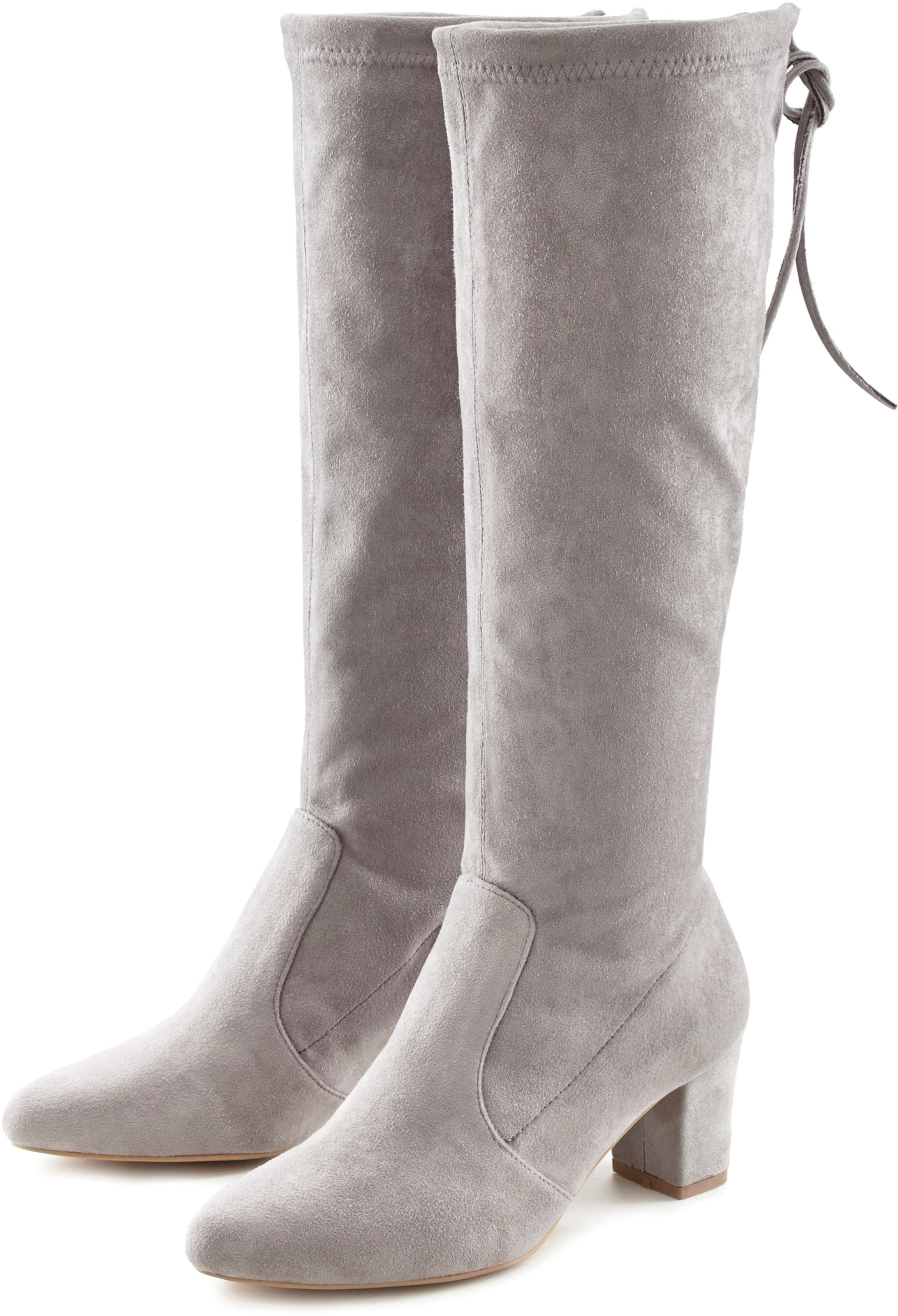 LASCANA Schlupfstiefel in grau