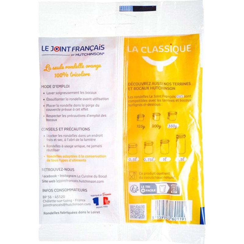 Joint rondelle pour bocaux Ø 85 mm La classique Le Joint Français - Sachet de 10