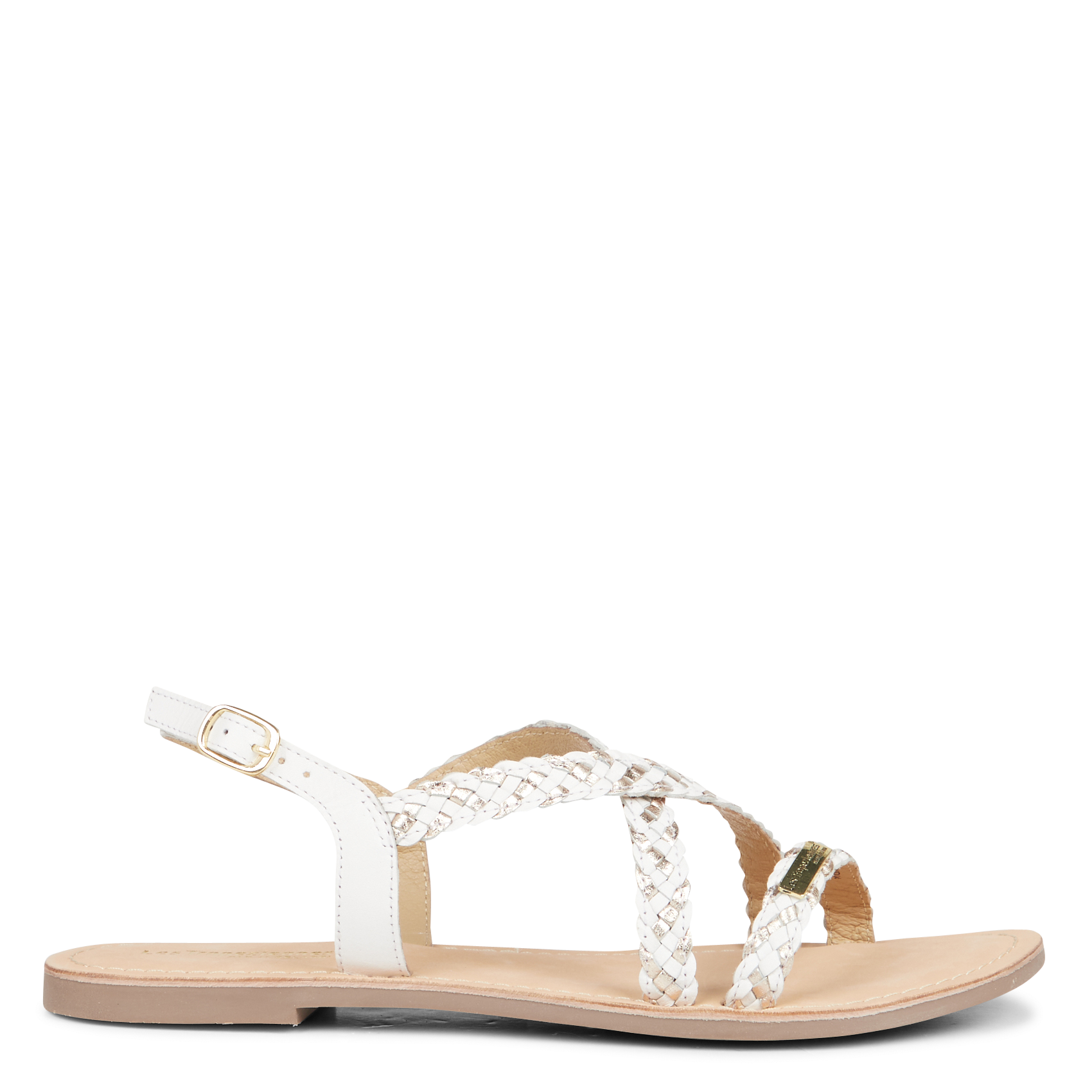 DIAMS - Sandales plates en cuir | Blanc