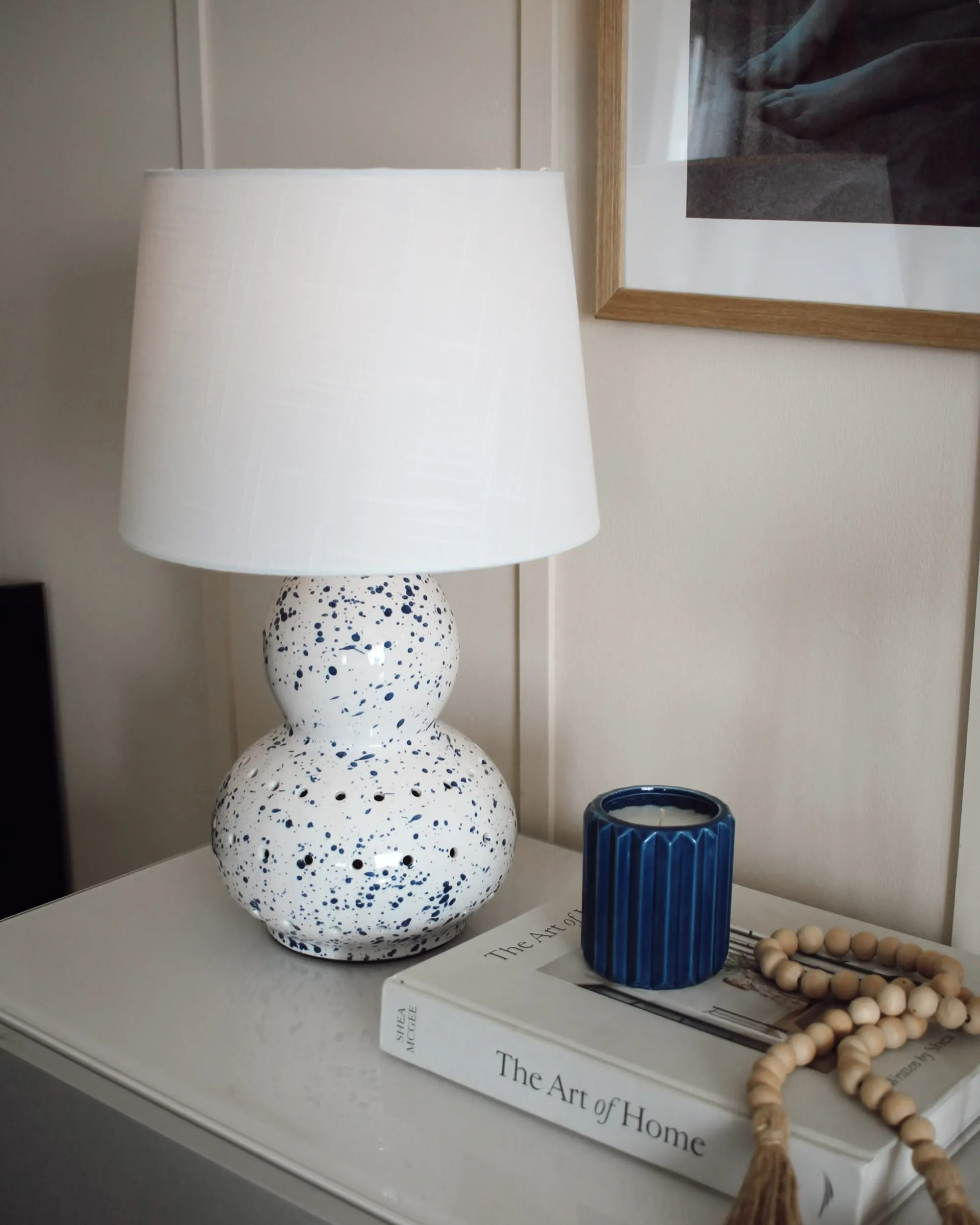 Tafellamp MACAL Keramiek Wit/blauw