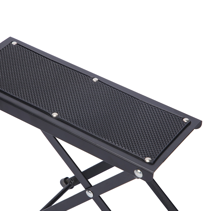Gitarrenfussbank Metall schwarz