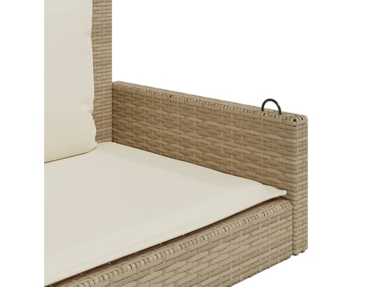 VIDAXL - Balancelle avec coussins beige 119x56x48 cm résine tressée