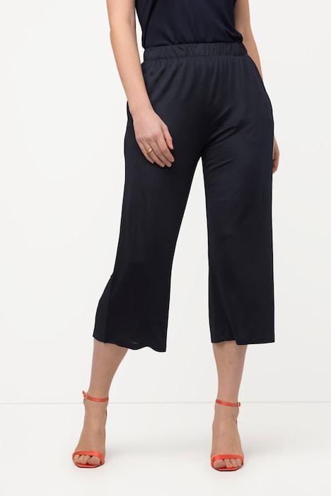 Slinky-Culotte, wadenlang, weites Bein, Elastikbund