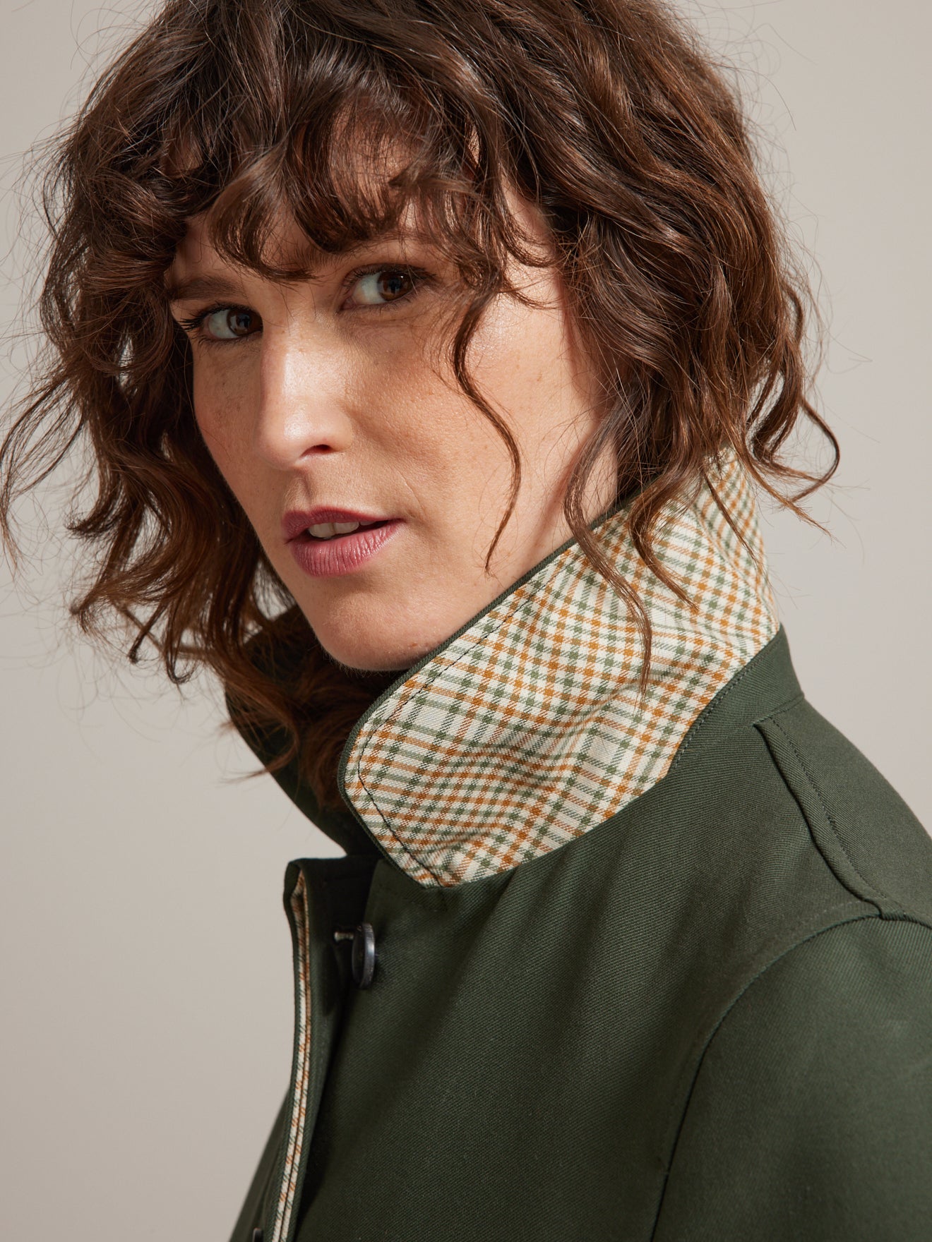 Manteau Car Coat gabardine double face femme