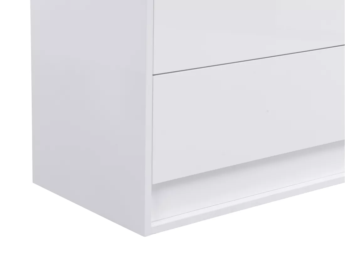 Commode 6 tiroirs - Avec LEDs - MDF - Blanc - RUKALO