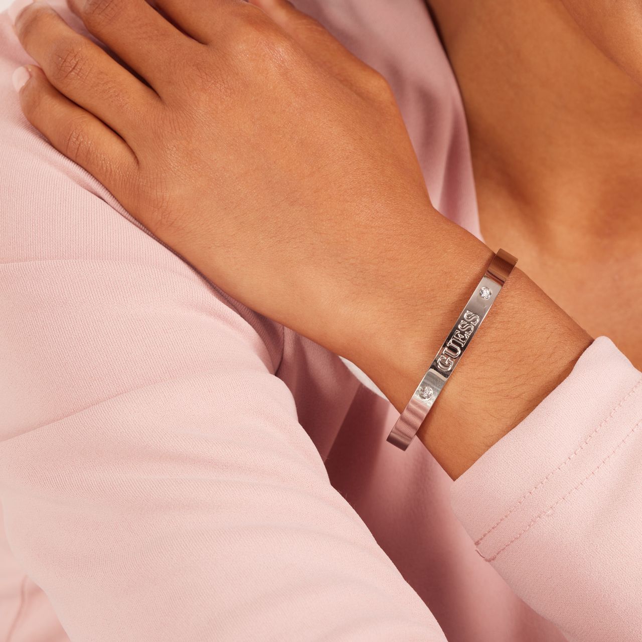 Guess stalen bangle armband Heart