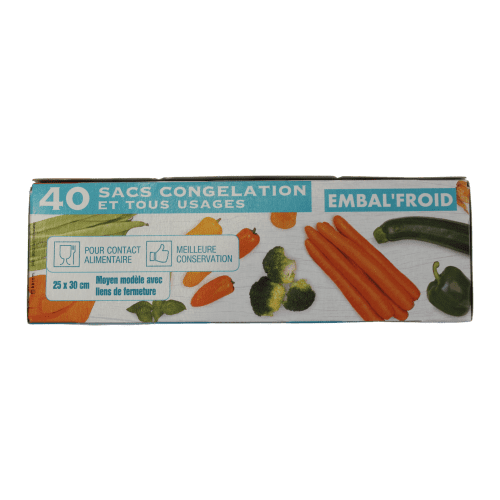 Sac plastique de congélation grand modèle Jet'Sac 220 x 350mm transparent 22µm