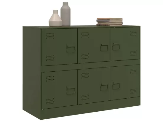Buffet vert olive 99x39x73 cm acier
