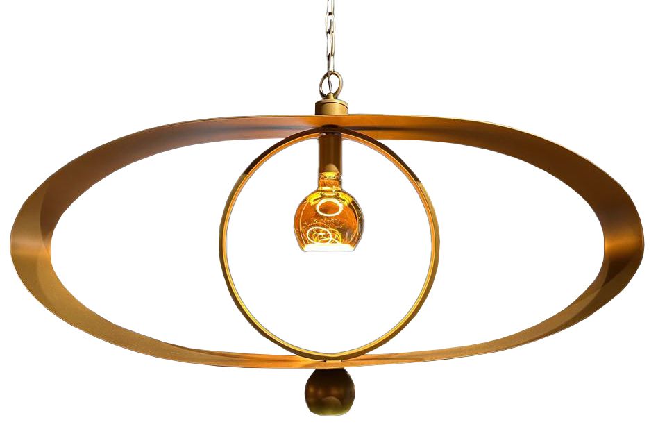 Hanglamp LB049-1+1 ovaal brons Breeze  | Leclercq & BouwmanB120 x D12 cm