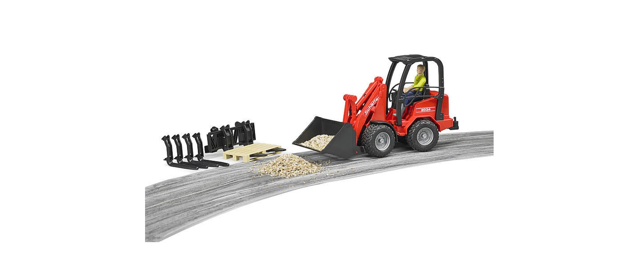 Landwirtschaftsfahrzeug Schäffer Hoflader 2034 + ZubehörSpielzeug-Radlader