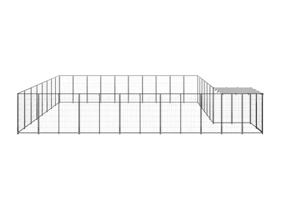 Chenil extérieur cage enclos noire 660 x 440 x 110 cm 02_0000514
