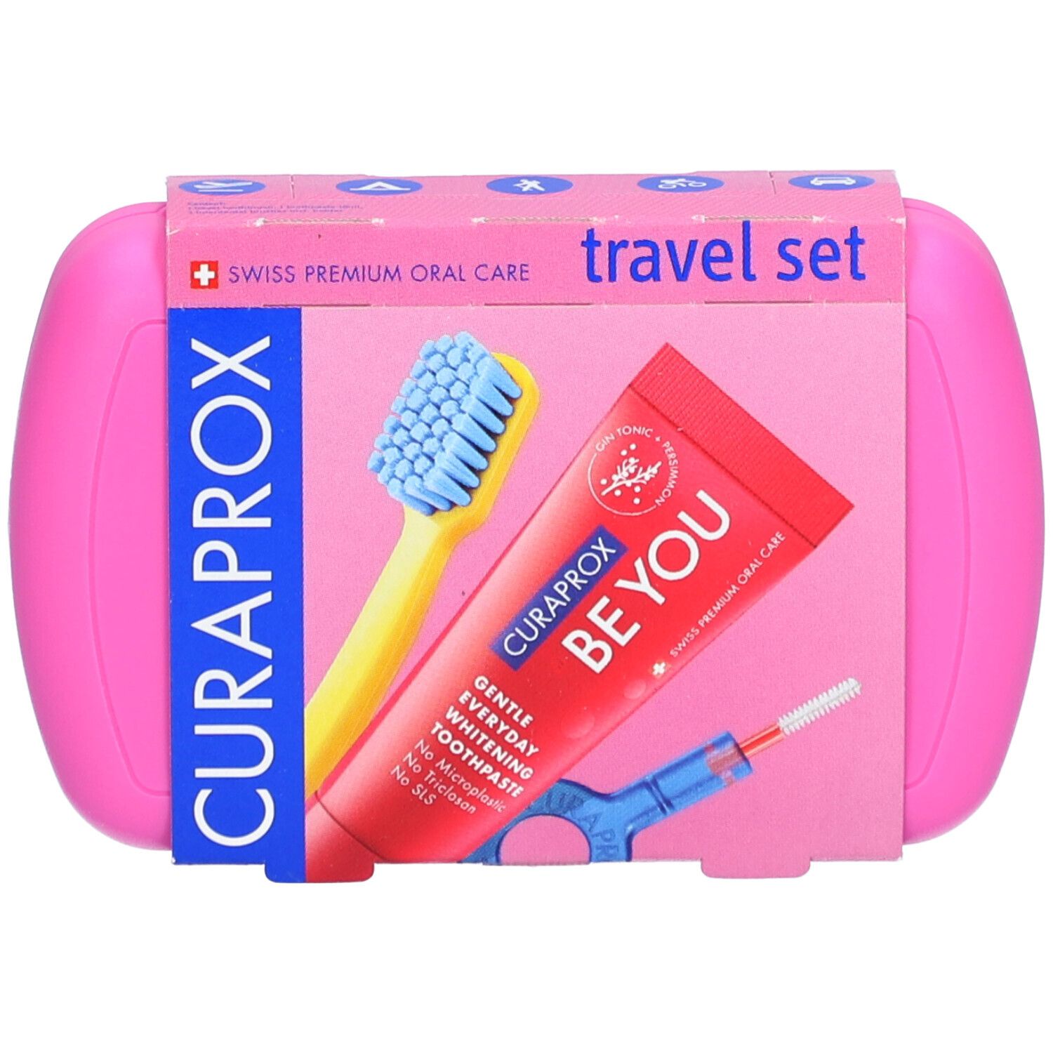 CURAPROX TRAVEL Set rosa