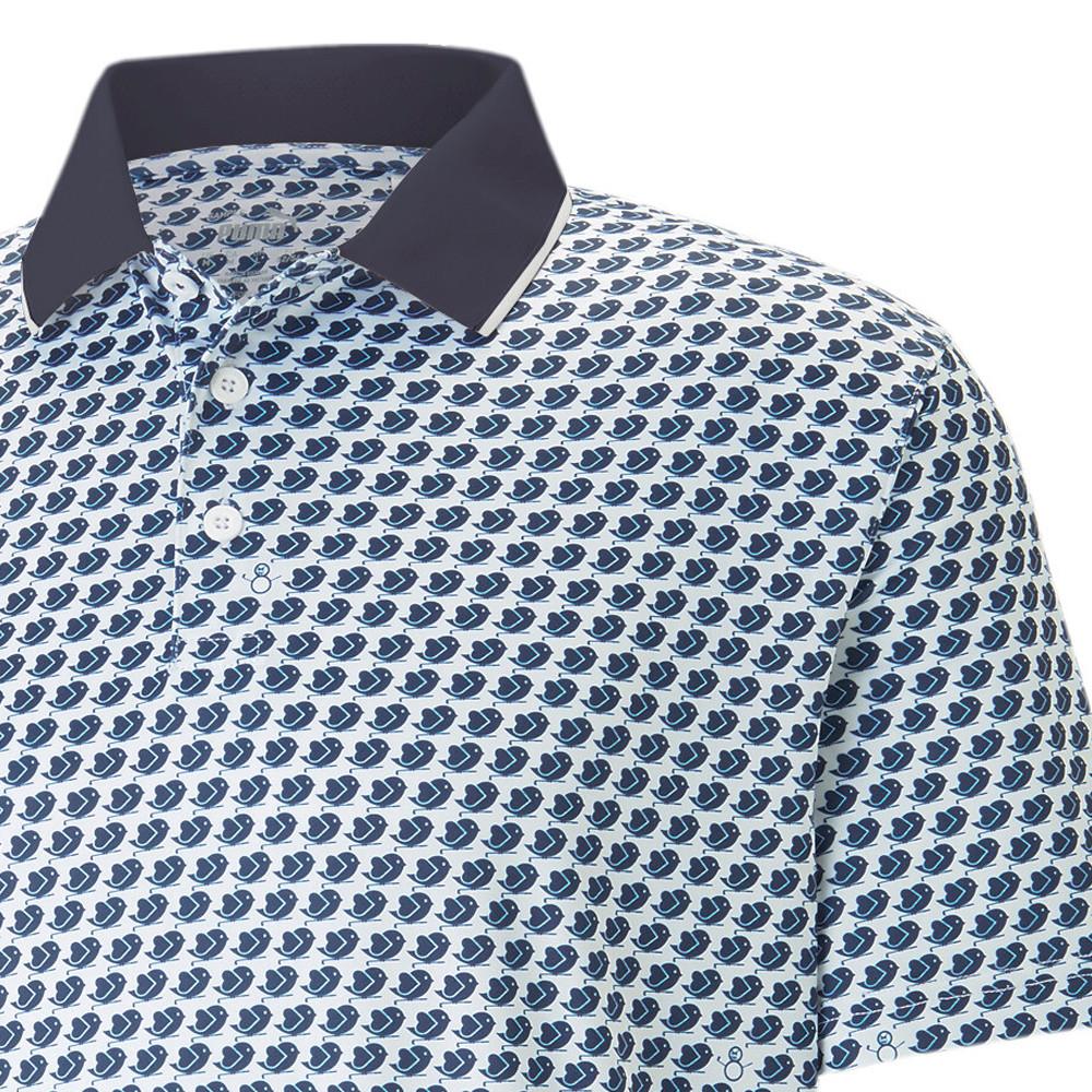 Puma Polo de Golf Blanc/Marine Homme Puma Love