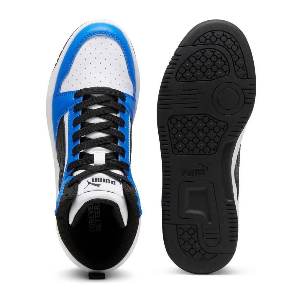Puma Rebound v6 Mid V6 Mid sneakers wit/zwart/kobaltblauw