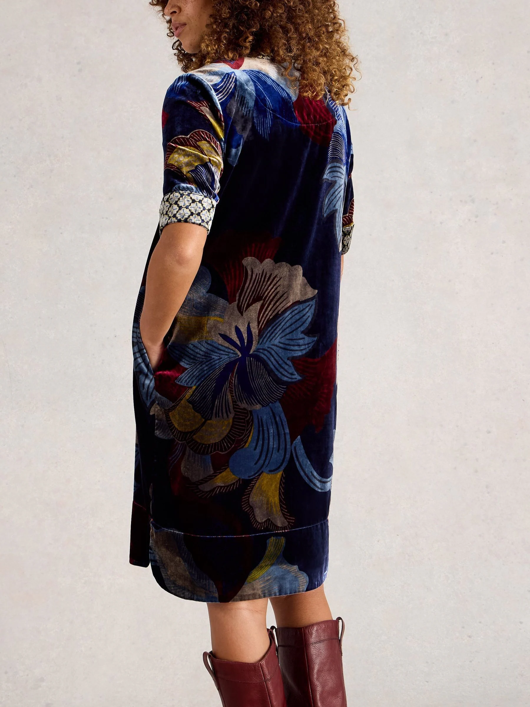 Blauw - White Stuff June Velvet Dress