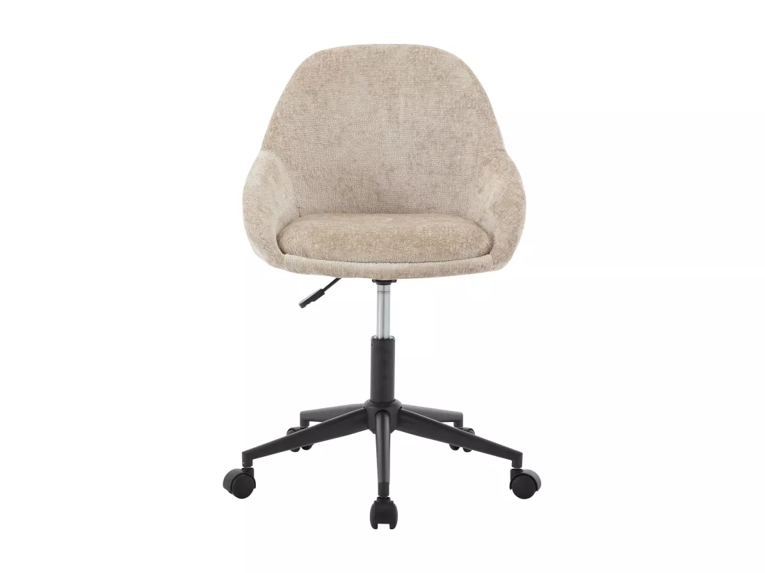 Chaise de bureau - Velours - Beige - Hauteur réglable - NAODY