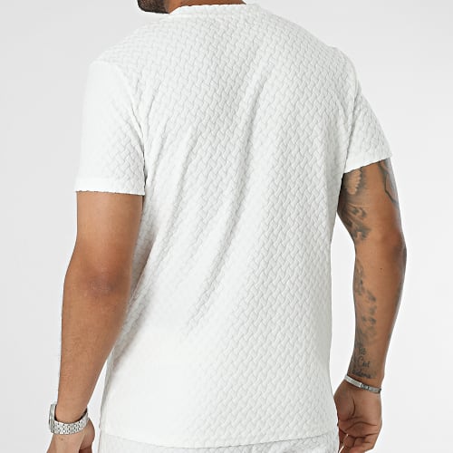 Ensemble Tee Shirt Et Short Jogging Blanc