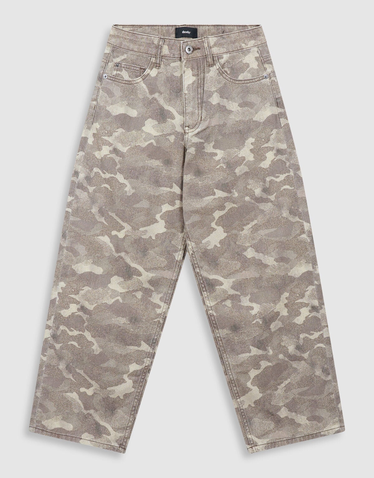 Camo Baggy Fit Jeans Lichtbruin