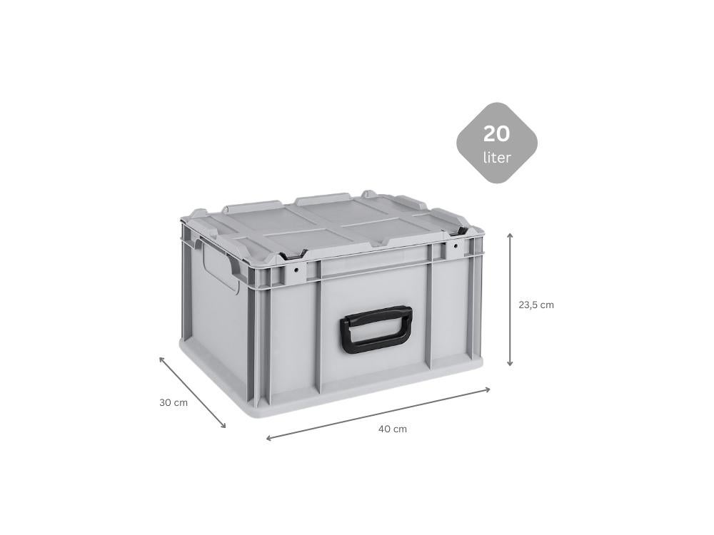PROREGAL Eurobox NextGen Draagbaar HxBxD 23,5 x 30 x 40 cm 20 Liter Euro Container Transportbox Stapelcontainer