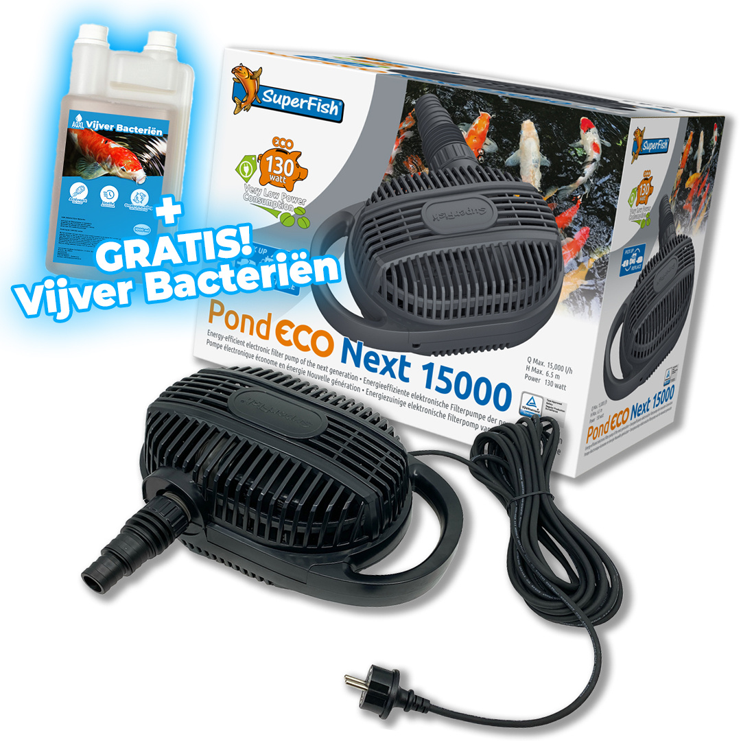 Superfish Pond Eco Next 15.000-130W   GRATIS Vijver Bacteriën!