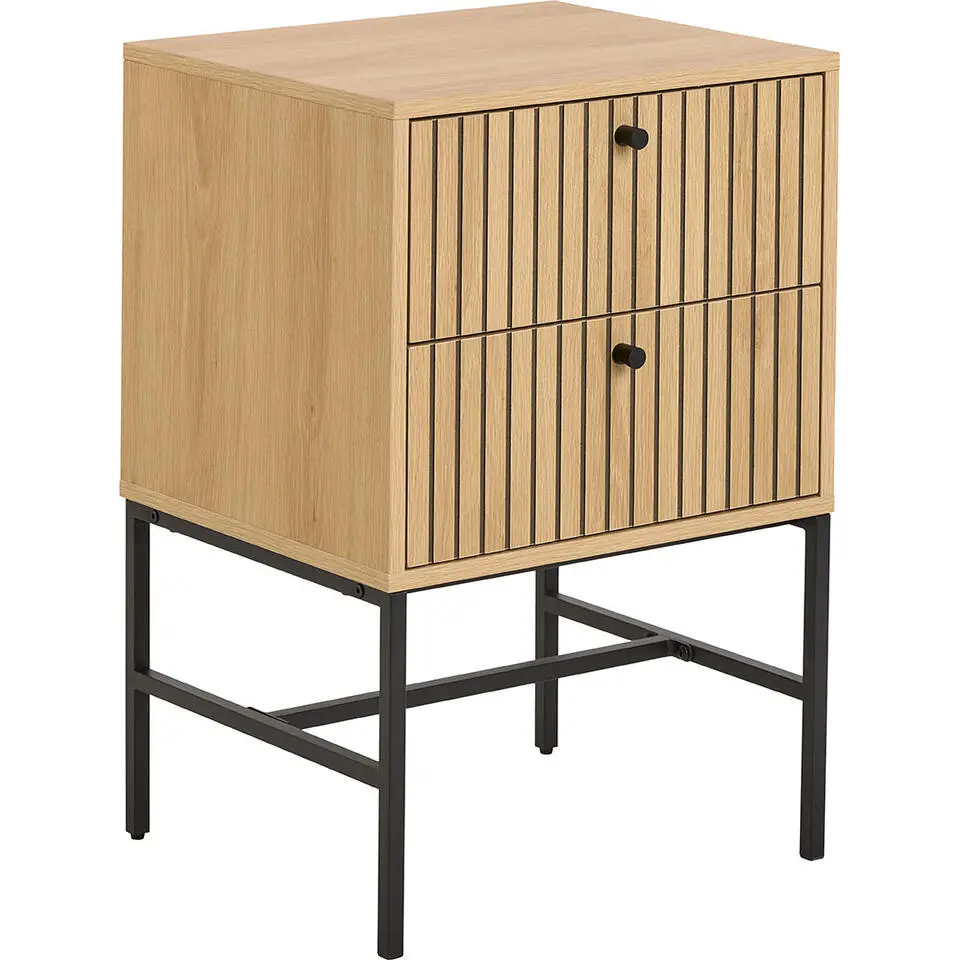 Hioshop Dylan nachtkastje 2 lades natuur