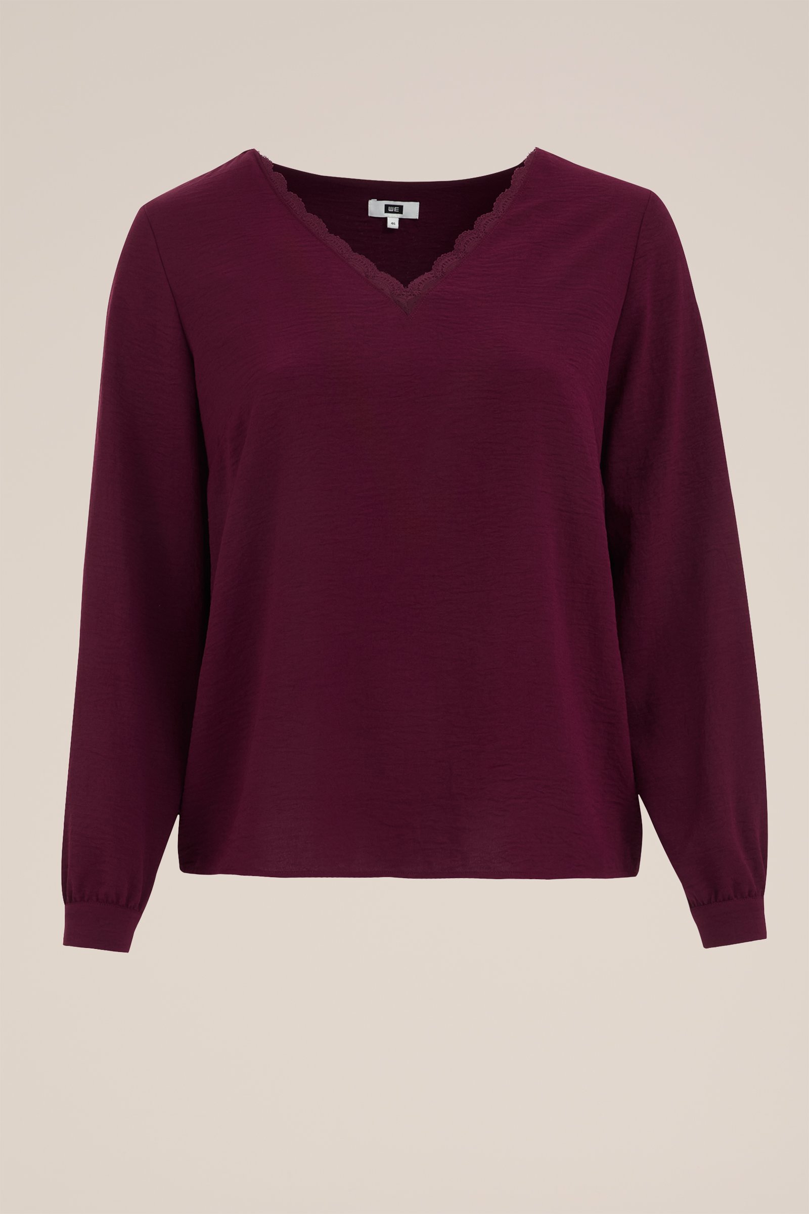 blouse met kant - Curve WE Fashion Paars