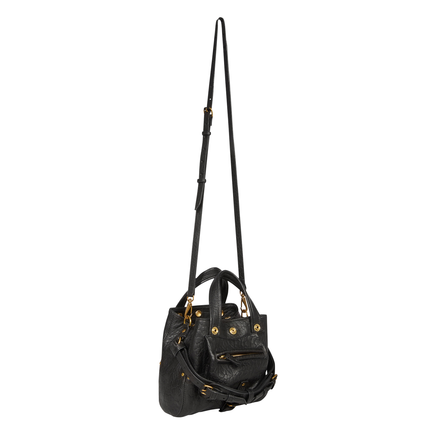 BILLY NANO - Mini sac porté main en cuir | Noir