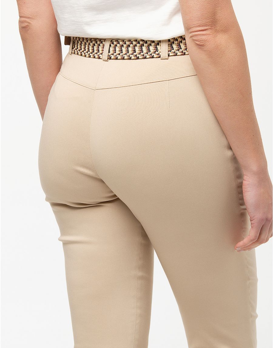 Pantalon slim 7/8e beige