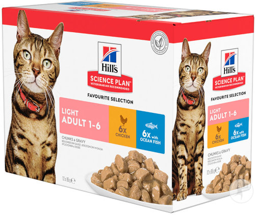 Hill's Science Plan Light Aliment Pour Chat Adulte 12x85g