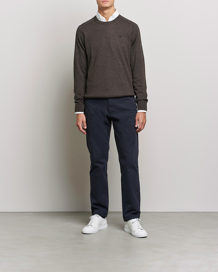 Morris Merino O-neck Brown Melange