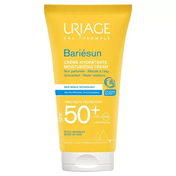 Protetor solar facial hidratante Uriage Bariésun FPS 50+ sem fragrância 50ml