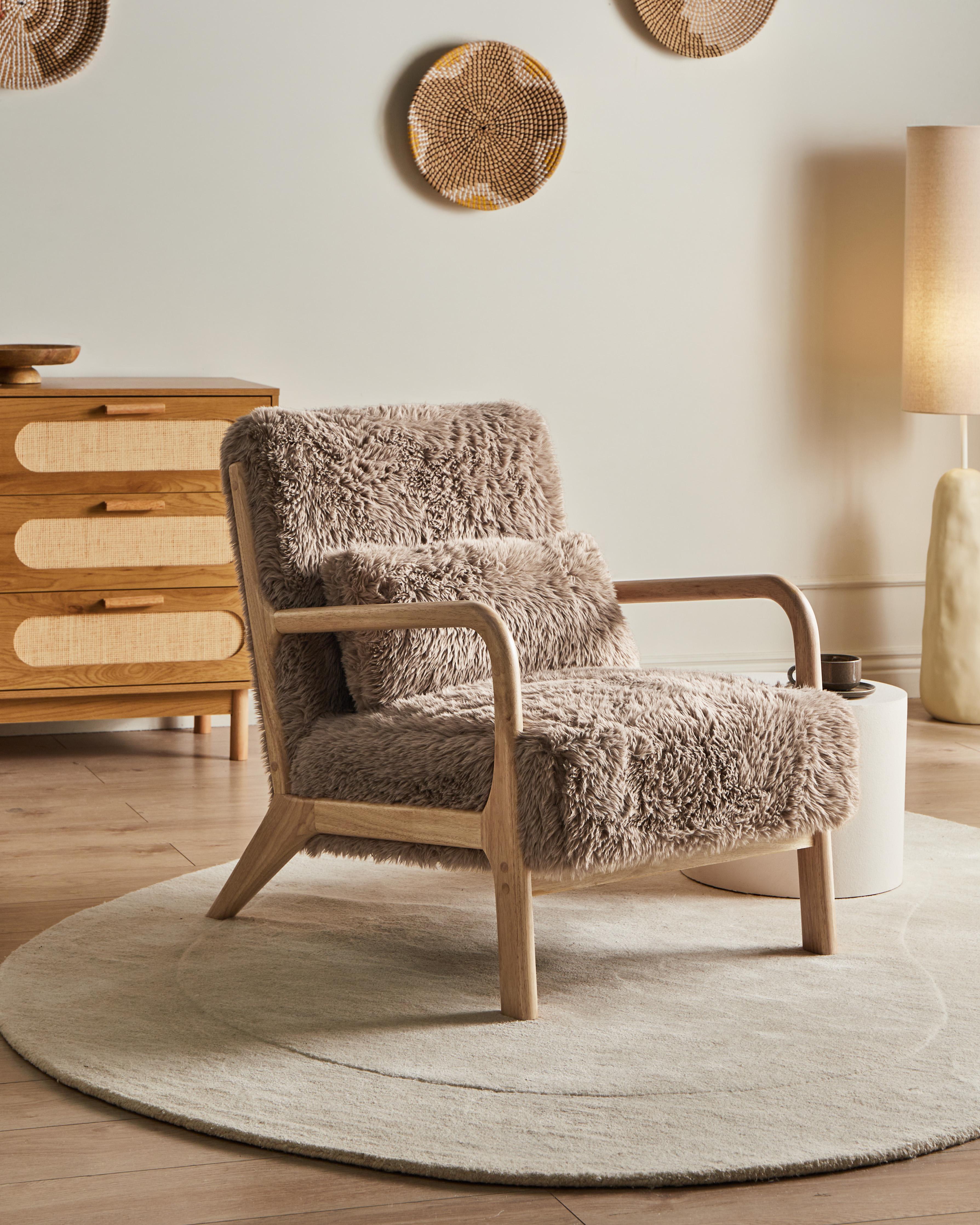 Fauteuil SKOVDE Nepbont Taupe