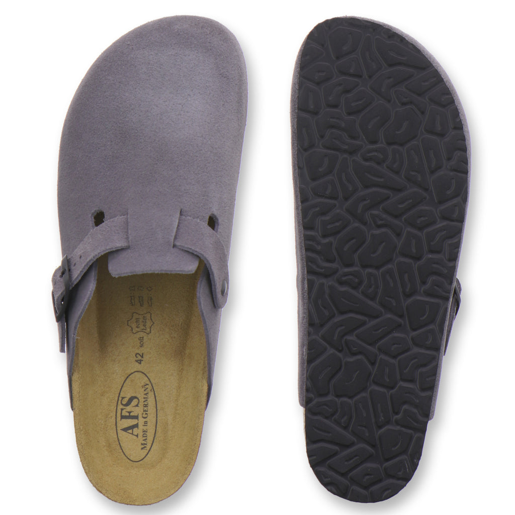 Clogs Herren Leder graphit Velour