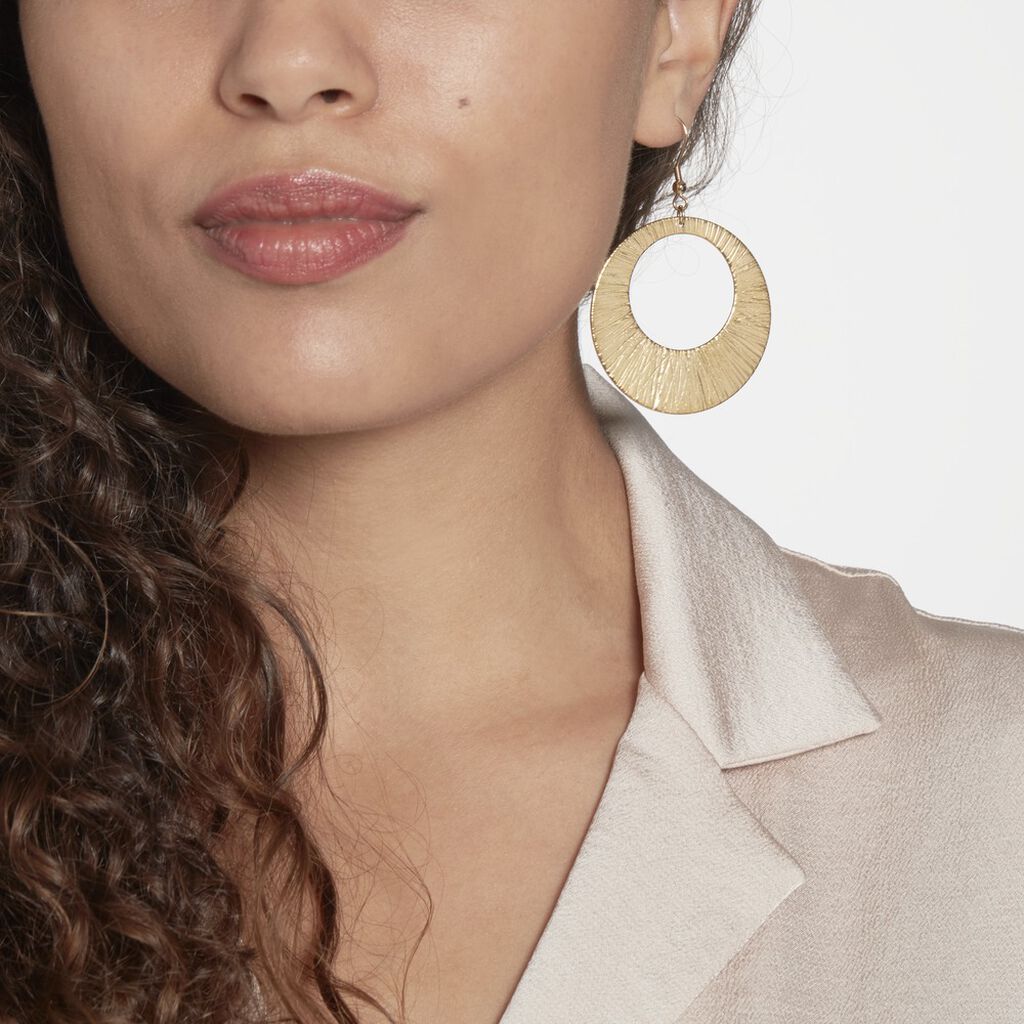 Boucles D'oreilles Pendantes Acier Doré Rohan