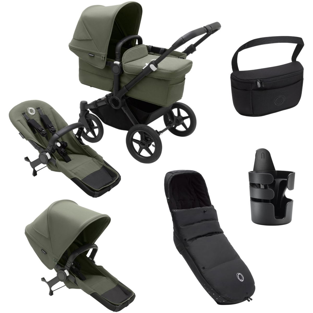 bugaboobugaboo   Donkey 5 Duo Essential Bundle black/forest green
