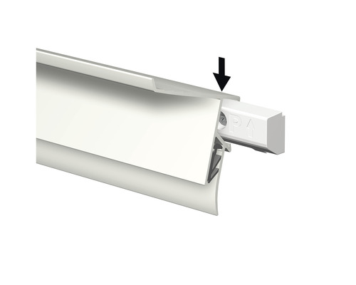 Posterrail Info Rail met plank 200 cm wit
