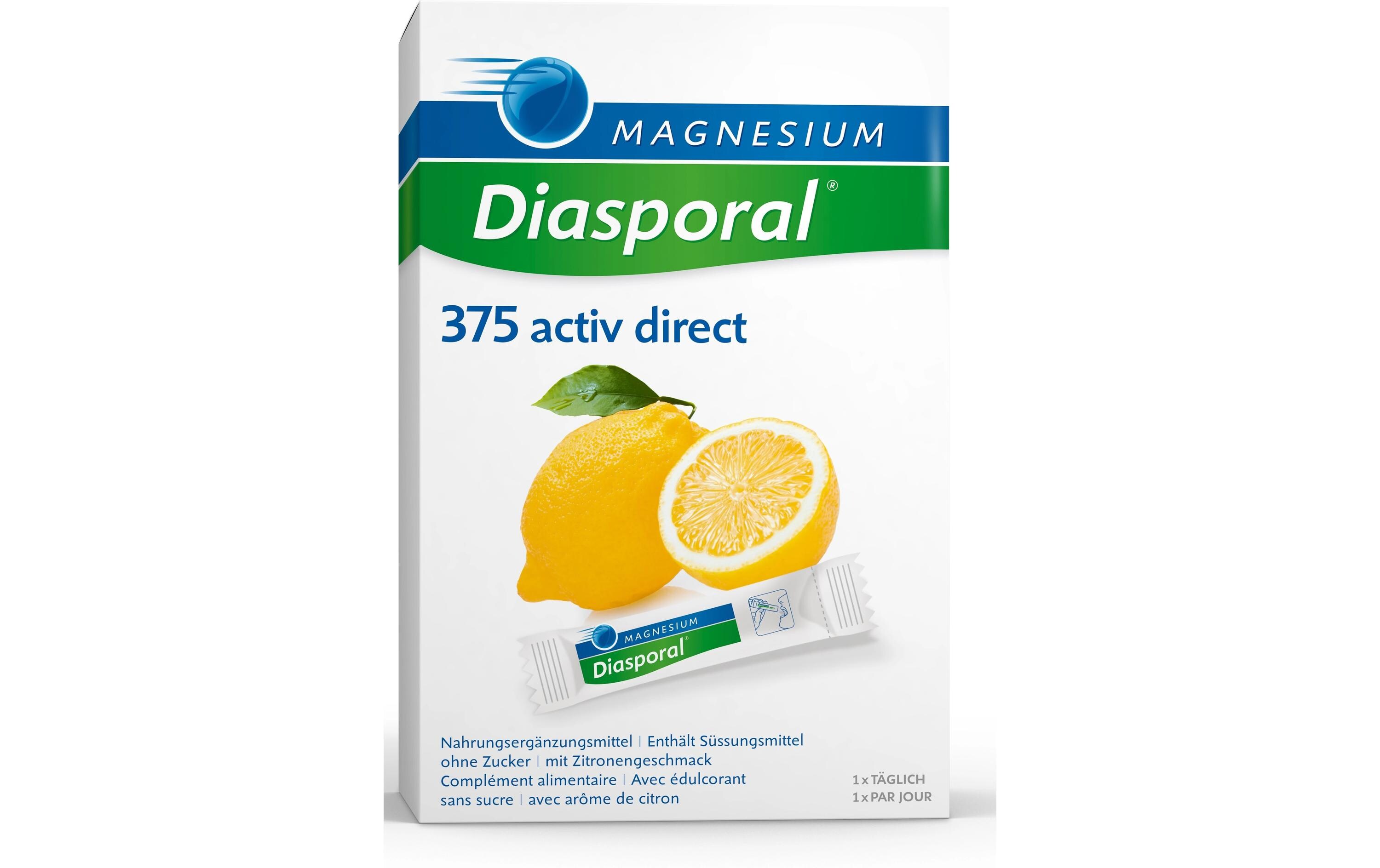375 Activ Direct Zitrone 60 SticksVeganes Direktgranulat mit Magnesiumcitrat
