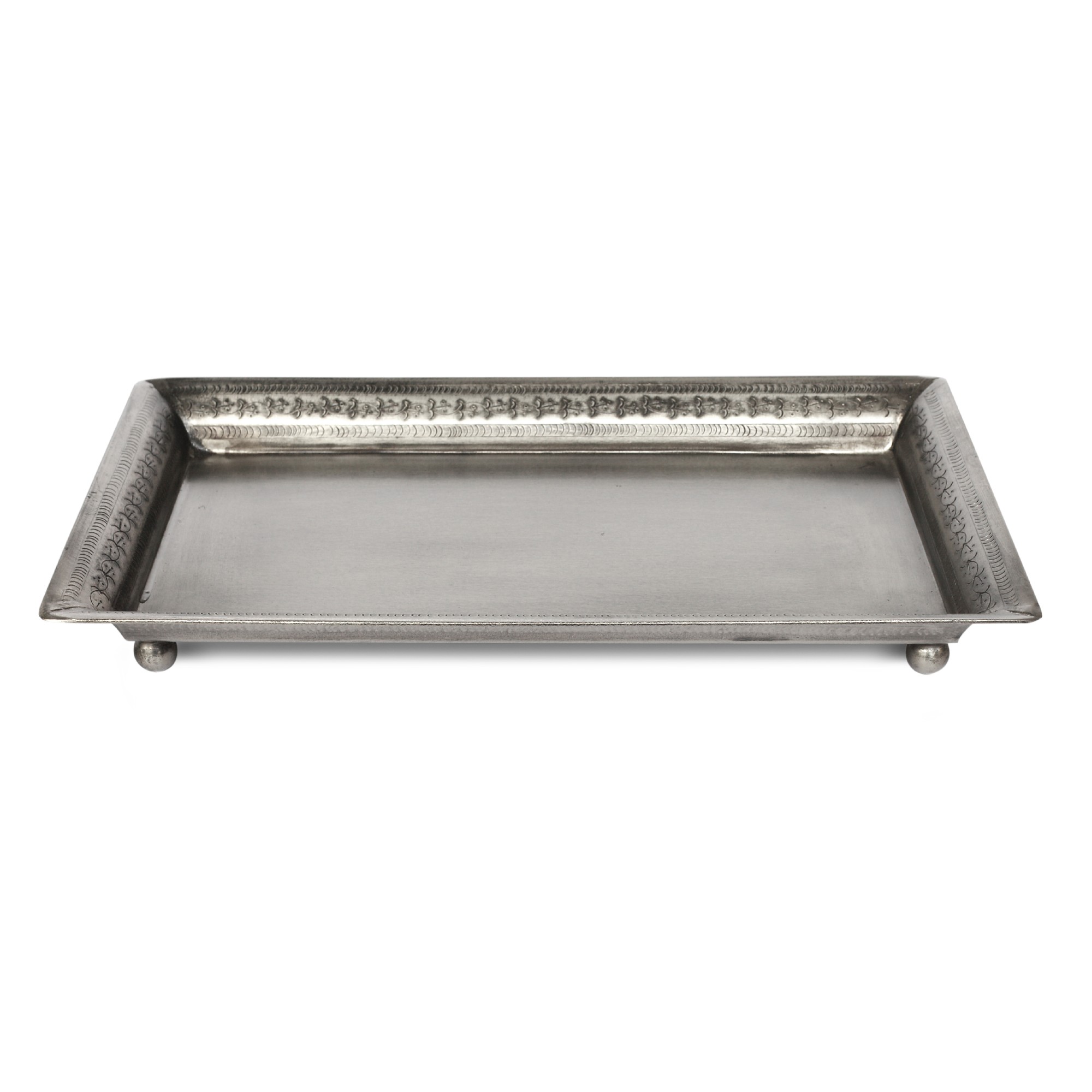 Ablage rechteckig, silber, L 19 cm, B 32 cm, H 3 cm von fischer's lagerhaus