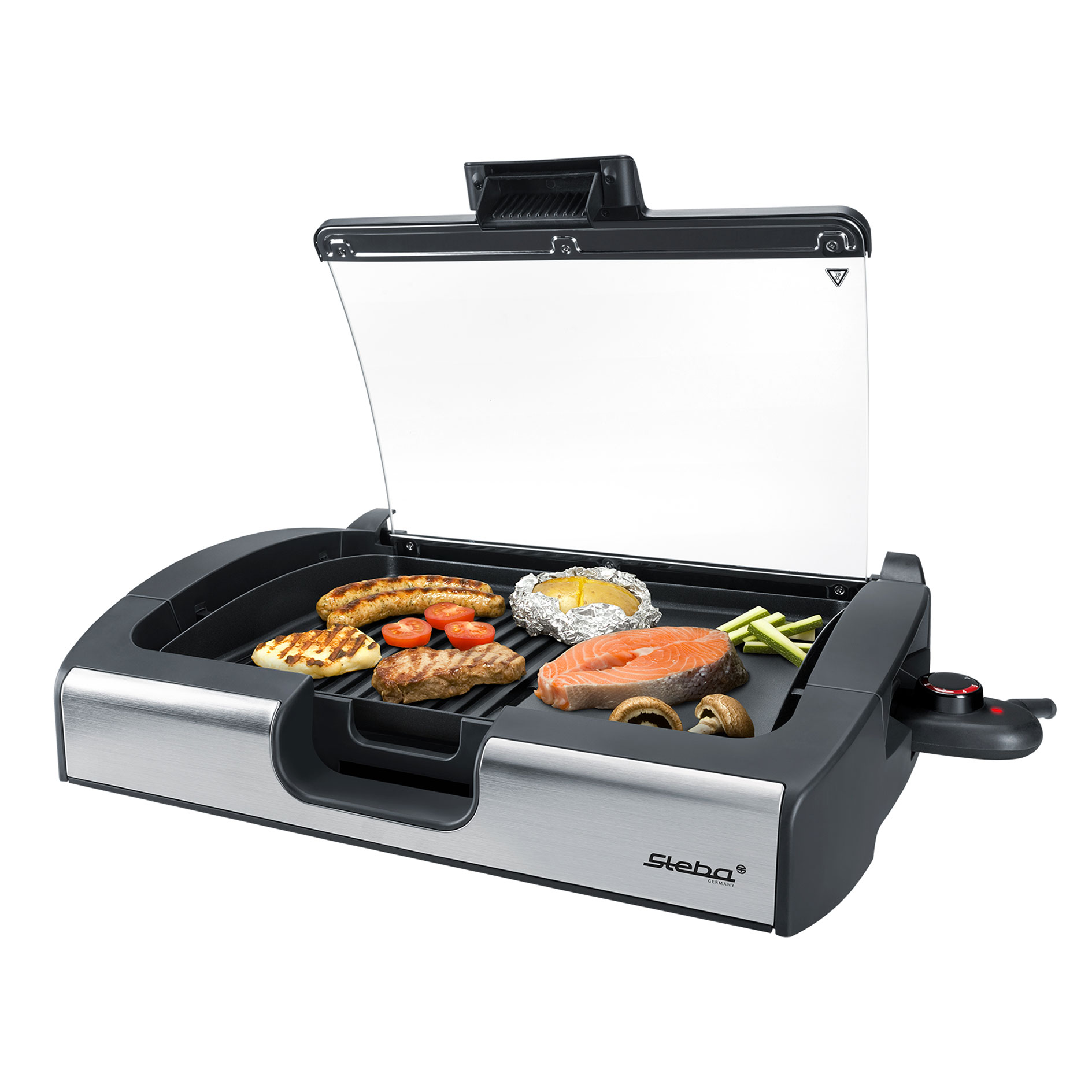 STEBA BBQ-Tischgrill VG 200 - Edelstahl-schwarz - 2200 Watt