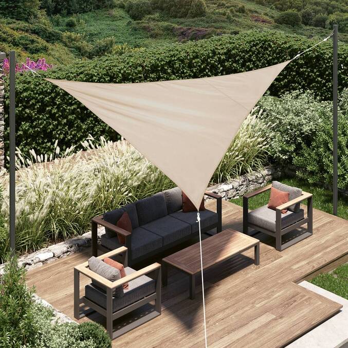 Voile d'ombrage triangulaire CURACAO Blé